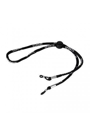 Sangle réglable en nylon pour lunettes de soleil et lunettes de lecture 56 cm Noir avec lettres blanches, Noir avec lettres b