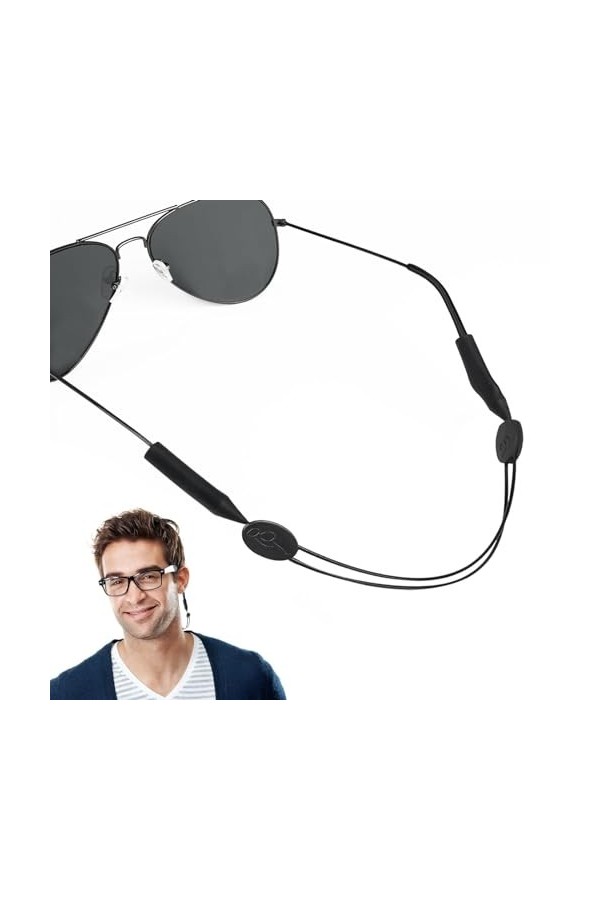 Zuroki Cordons à Lunettes, Bandeau de Lunettes Réglable en Taille, Bandeau de Lunettes pour femmes, enfants, hommes, Porte-Lu