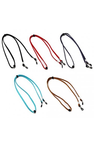 GHEART Sangle de Lunettes, Corde à Lunettes, Cordon de Lunettes en Cuir, Cordon à Lunettes Réglable, Cordon à Lunettes en Cui