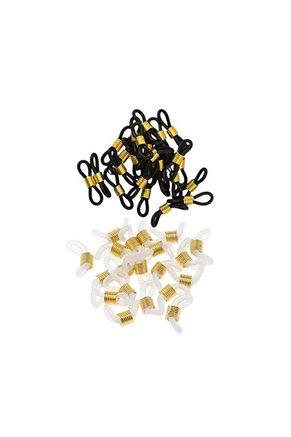 MagiDeal 45Pcs Boucle Attache en Caoutchouc pour Chaîne à Lunettes 20mm