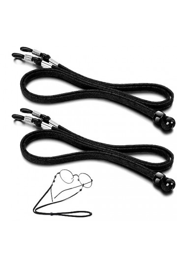 O5O2 Lot de 2 cordon lunettes, attache lunettes femme, sangle de lunettes réglable en cuir synthétique pour homme et femme, r