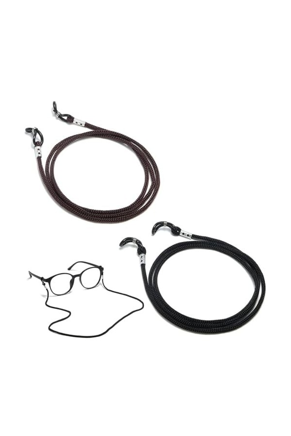 PLABBDPL Cordon pour lunettes coloré avec anti-perte, pour ne pas perdre vos lunettes&nbsp;. En lot de 4 noir et marron 