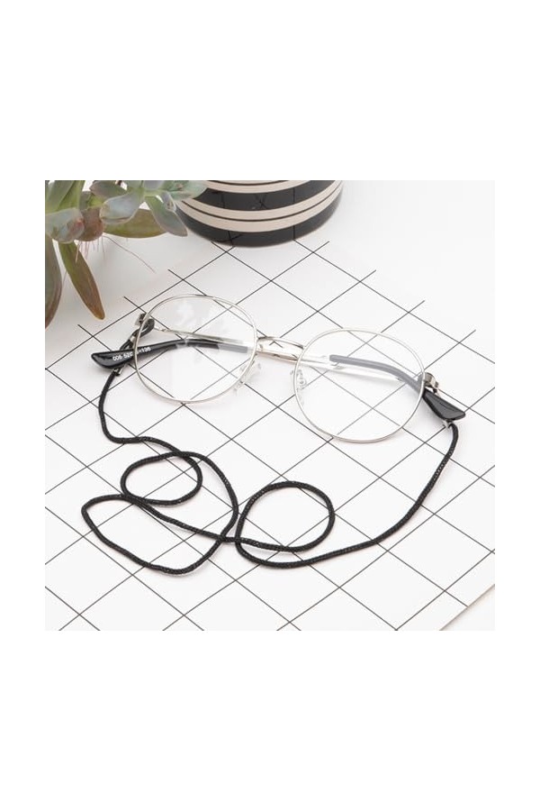 PLABBDPL Cordon pour lunettes coloré avec anti-perte, pour ne pas perdre vos lunettes&nbsp;. En lot de 4 noir et marron 