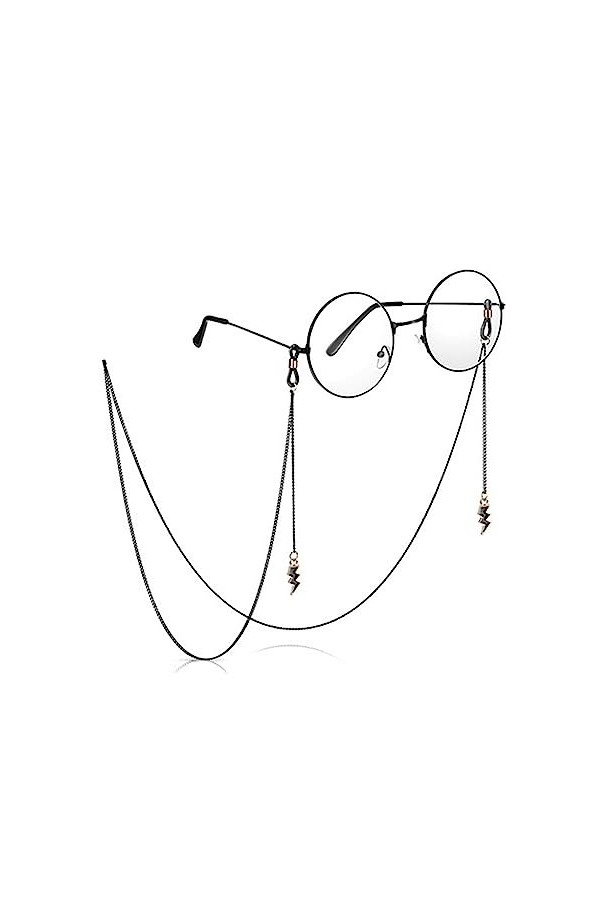 DERCLIVE Chaîne de lunettes en alliage avec croix pour lunettes de soleil - Support de lunettes autour du cou - Cordon anti-p