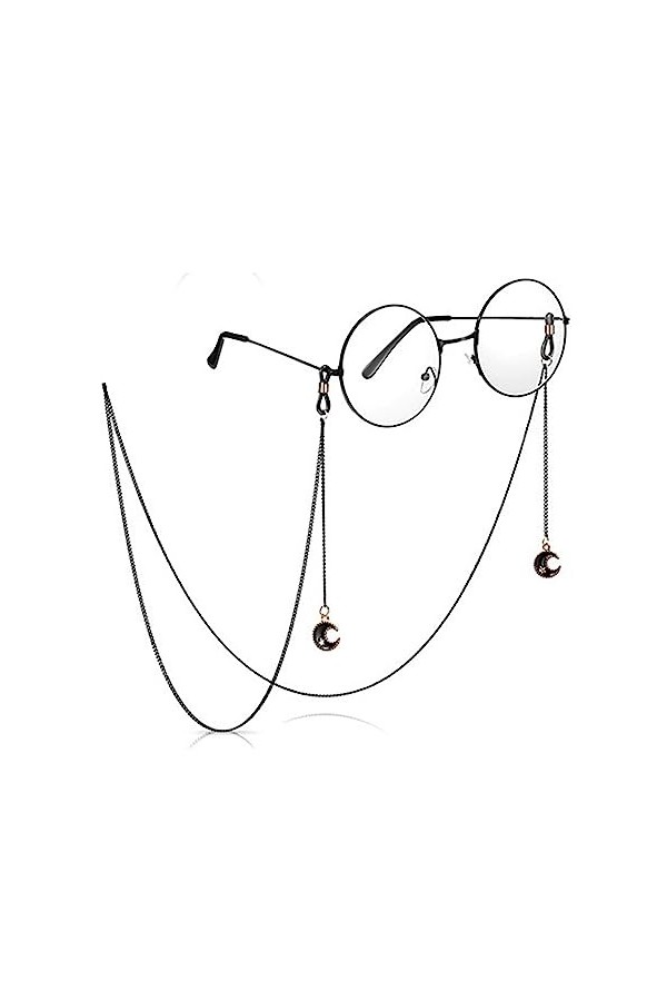 DERCLIVE Chaîne de lunettes en alliage avec croix pour lunettes de soleil - Support de lunettes autour du cou - Cordon anti-p