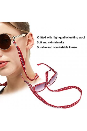 Porte-lunettes Sangle de Lunettes Tricotée Chaîne de Lunettes Antidérapante Longe Portative pour Lunettes Lunettes de Lecture