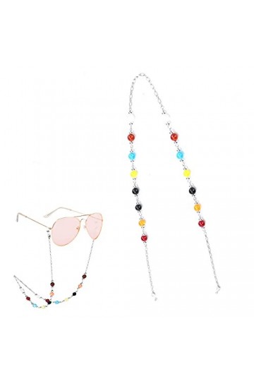 Brrnoo Chaînes de Lunettes, Perles de Verre Sangle de Lunettes Couvre-Visage Antidérapant Lanière Accessoires Lanière de Lune