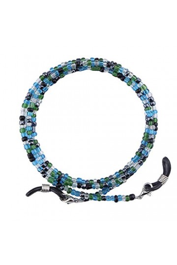 kowaku Verre Perlé Chaîne de Lunettes Lanière Corde Retenue Lunettes de Lecture Cordon Sangle - Bleu, 75cm