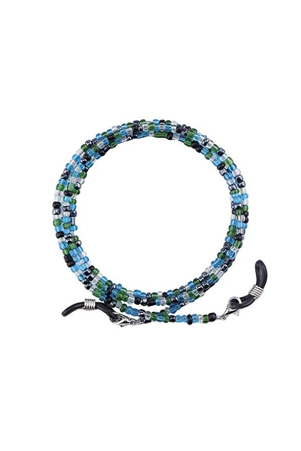 kowaku Verre Perlé Chaîne de Lunettes Lanière Corde Retenue Lunettes de Lecture Cordon Sangle - Bleu, 75cm