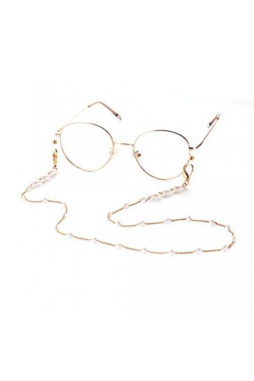 PINGHE Chaîne de lunettes de vue - En forme de cœur - Pour lunettes de soleil - Chaîne de lunettes de lecture - Or/argenté - 