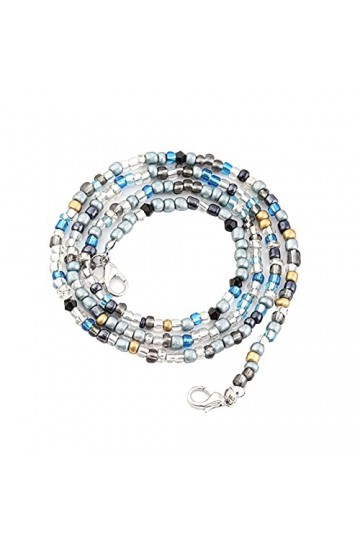 FSSTUD Cordon de masque à perles avec clip pour lunettes - Pour homme et femme - Gris