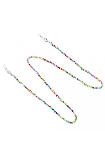 Collier de lunettes, chaîne de lunettes robuste en perles de verre multifonctionnel pour un usage quotidien pour les fêtes po