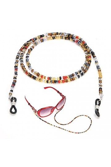 Lunettes de Vue en Perles Chaîne Lunettes de Soleil Colorées Antidérapantes Chaîne de Lecture Lunettes de Vue Élégantes et Si