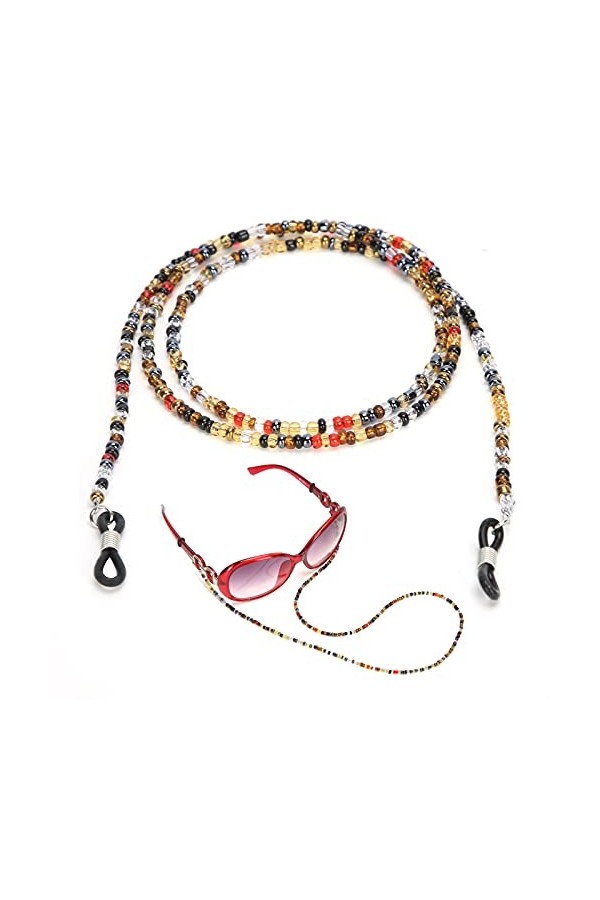 Lunettes de Vue en Perles Chaîne Lunettes de Soleil Colorées Antidérapantes Chaîne de Lecture Lunettes de Vue Élégantes et Si