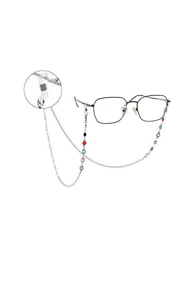 KAIAIWLUO Extrémités de Chaîne de Lunettes Connecteurs,30 PCS Silicone Noir Boucle Attache en Caoutchouc pour Chaîne à Lunett