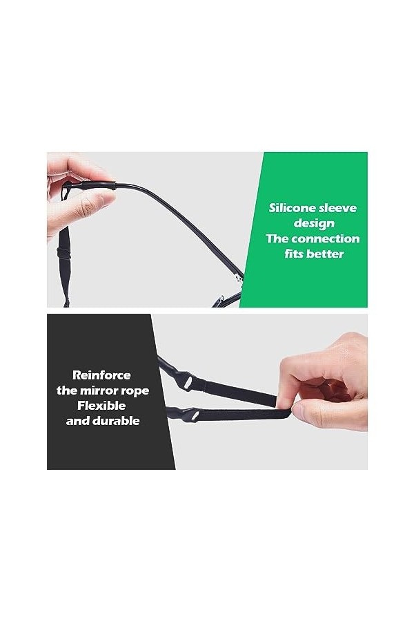 RUGUOA Lot de 4 Cordons à Lunettes élastique Reglable Sangle de Lunettes de Sport Nautique Corde à Lunette de Soleil Universa