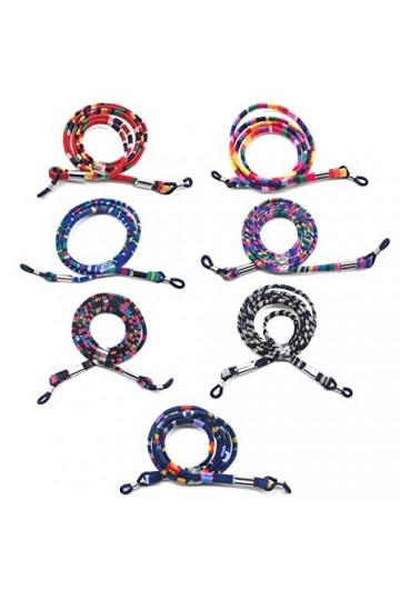 Fezf Sangle de lunettes, sangle de lunettes, chaîne de lunettes multicolore, chaîne de lunettes de soleil, chaîne de lunettes