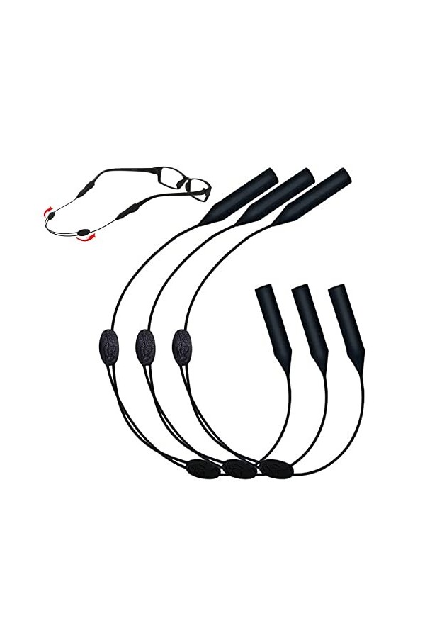 KARELLS Cordon Lunettes, Cordon Lunettes Femme, Cordon lunettes homme, 3 Pièces De Retenue De Lunettes Réglables, Cordons de 