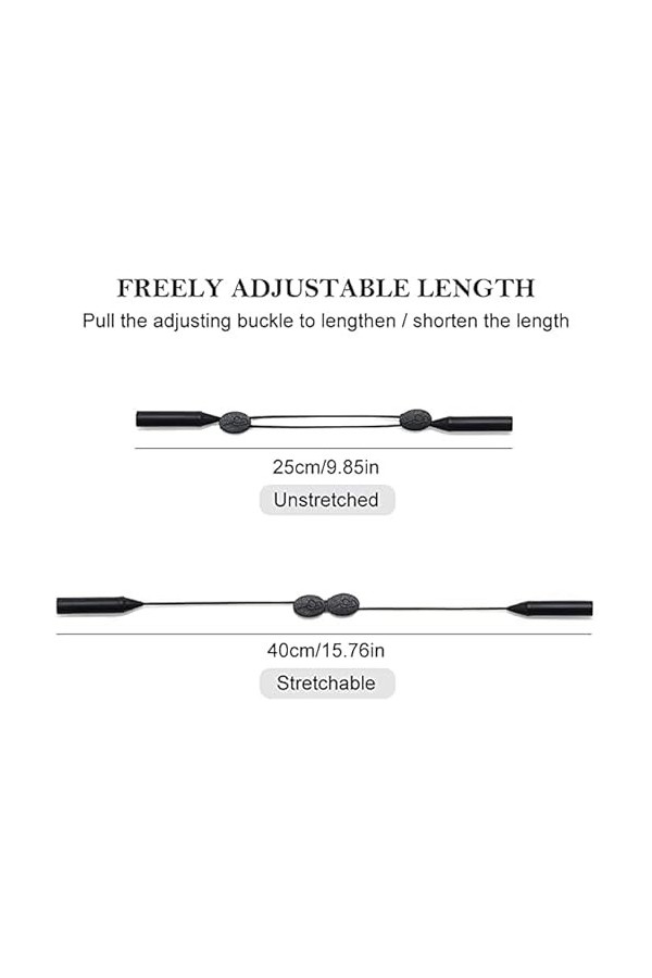 KARELLS Cordon Lunettes, Cordon Lunettes Femme, Cordon lunettes homme, 3 Pièces De Retenue De Lunettes Réglables, Cordons de 