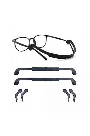 Cordon à lunettes avec 2 paires de coussins auriculaires en silicone, porte-lunettes pour le sport et les loisirs, anti-dérap