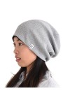 Bonnet Chimio Femme Chapeau Homme - Bonnet Reversible Tricot 100% Coton Naturel Doux 2 Styles Grosse Tete Ete Hiver Mode Coré
