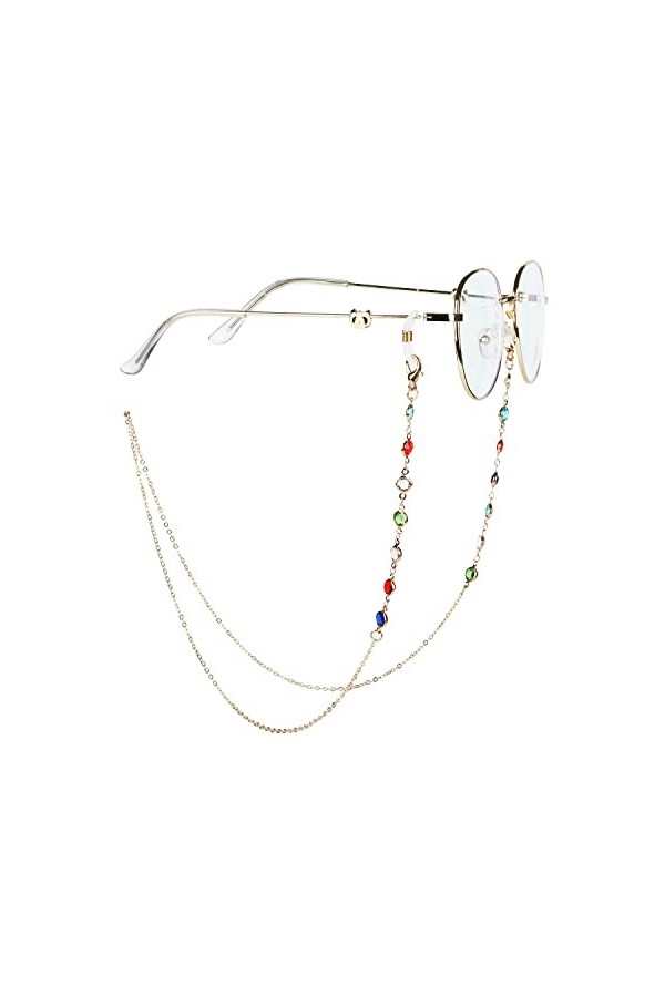 Chaîne De Lunettes 6pcs Chaîne De Lunettes De Couleur Avec Anneau Antidérapant En Silicone Cordon De Chaîne De Lunettes De So