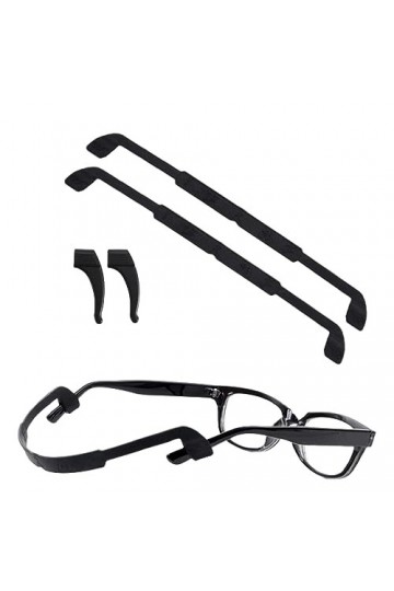 Cordon à lunettes, avec 2 paires de coussins auriculaires en silicone, porte,lunettes pour le sport et les loisirs, anti,déra