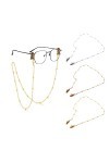 Chaîne de lunettes,3 Pcs Titulaire Chaîne Collier pour Masque Chaîne de lunettes Métal Porte-lunettes Avec clip de chaîne de