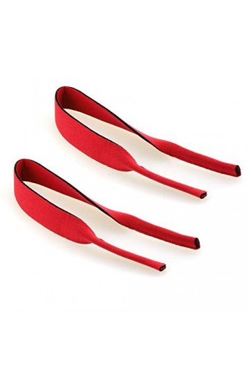 Edison & King Cordon à lunettes sport en néoprène - cordon lunettes flottant - pack de 2-40 cm rouge 