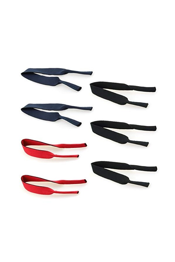 Edison & King Cordon à lunettes sport en néoprène - cordon lunettes flottant - pack de 2-40 cm rouge 