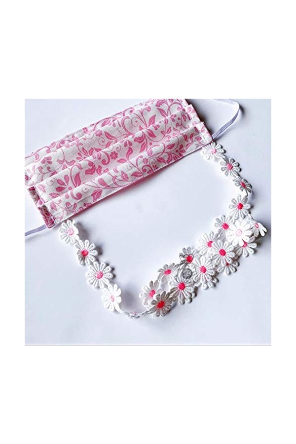 TseenYi Tour de cou multifonctionnel pour masque de visage avec petite marguerite - Collier détachable - Chaîne pour lunettes