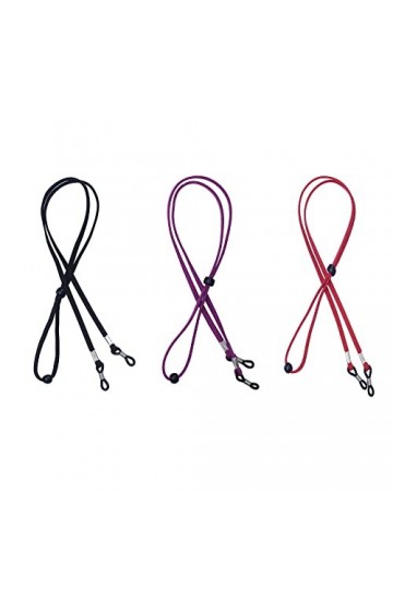 MUXIJIA Lot de 3 cordons de lunettes en cuir réglables pour homme et femme - Pour lunettes de soleil - Lunettes de lecture - 