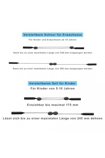 haierdidi Cordon à lunettes rétractable - Extrêmement fiable - Antidérapant - Pour le sport et les loisirs - Étanche - Access