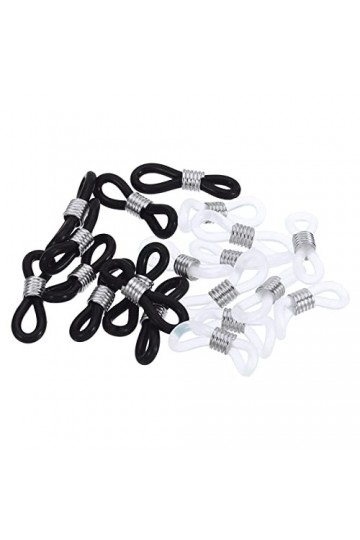 PATIKIL Lunettes Chaîne Connecteur Retenue, 20 Paquet Réglable Anti Glissante Silicone Caoutchouc Sangle Support Chaîne Termi