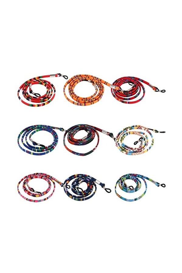 Paquet De 9 Sangles De Lunettes Universelles, Câbles De Lunettes, Sangles De Lunettes Antidérapantes, Câbles De Lunettes De S