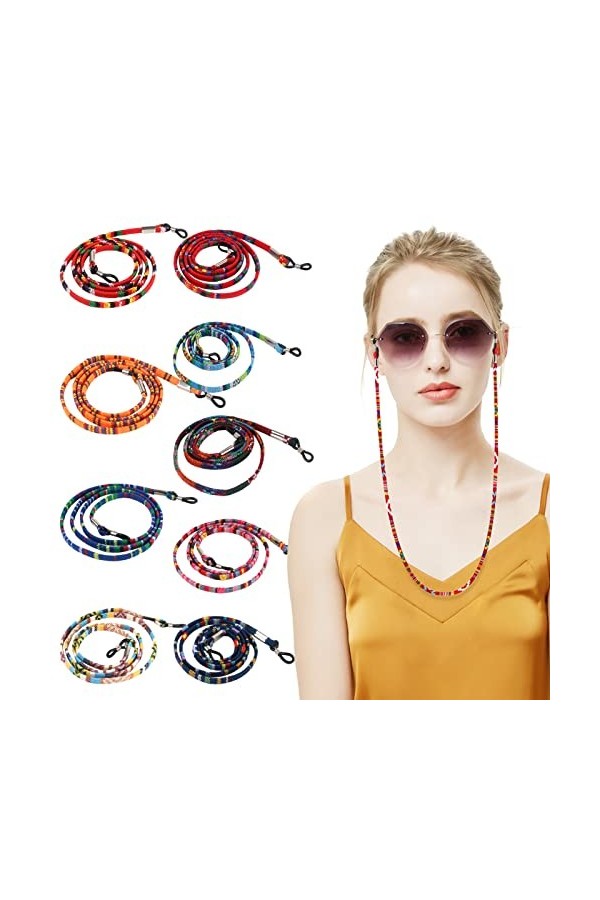 Paquet De 9 Sangles De Lunettes Universelles, Câbles De Lunettes, Sangles De Lunettes Antidérapantes, Câbles De Lunettes De S
