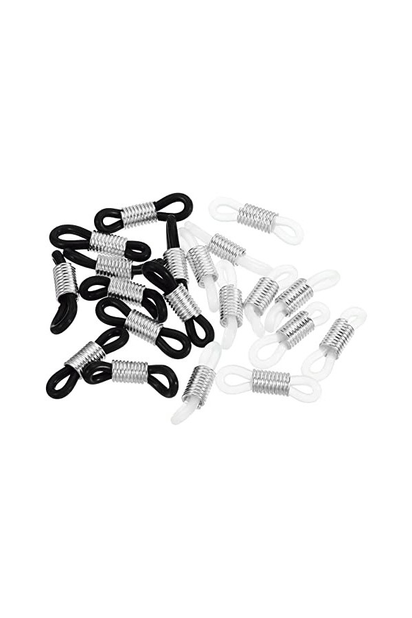 PATIKIL Lunettes Chaîne Connecteur Retenue, 20 Paquet Réglable Anti Glissante Silicone Caoutchouc Sangle Support Terminal Bou