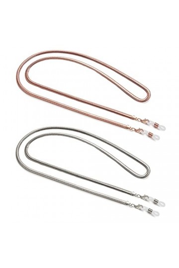 Aabellay Lot de 2 cordons de fixation en métal pour lunettes de soleil Doré et argenté