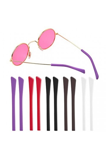 Jinliali 5 Paires Lunettes Embouts Extrémités Antidérapants, Dembouts de Lunettes en Silicone Noir et Blanc, Confortable Sou