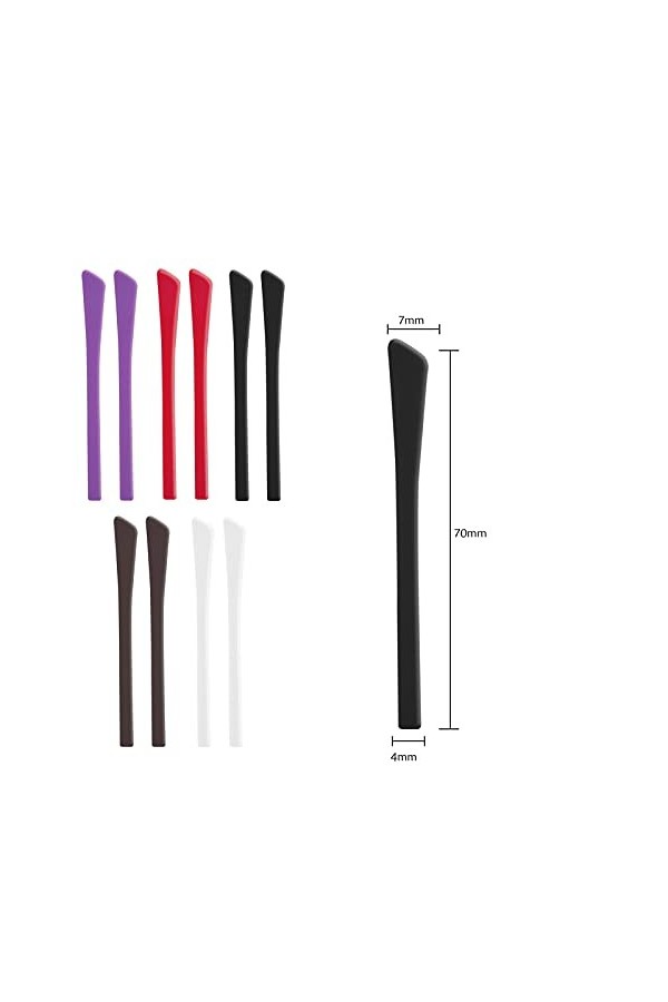 Jinliali 5 Paires Lunettes Embouts Extrémités Antidérapants, Dembouts de Lunettes en Silicone Noir et Blanc, Confortable Sou