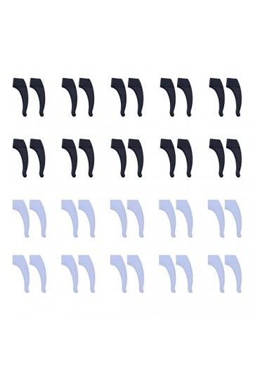 Lot de 20 paires de lunettes antidérapantes en silicone - Crochets doreille souples - Support confortable pour lunettes - Su