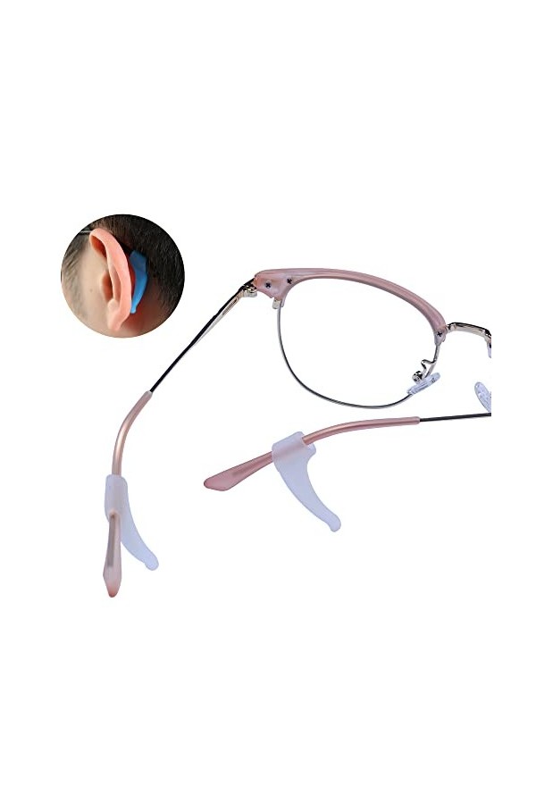 Lot de 20 paires de lunettes antidérapantes en silicone - Crochets doreille souples - Support confortable pour lunettes - Su