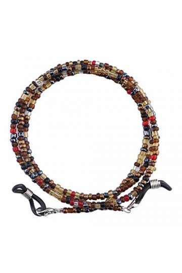 F Fityle Lunettes de En Perles Eeywear Chain Lanyard Retainer Holder Cord 69cm, Café, 75cm