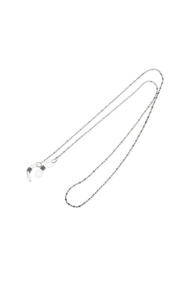 Lunettes de soleil en métal coloré avec cordon tour de cou de lunettes, chaîne de lunettes de lecture titulaire - Argenté - T