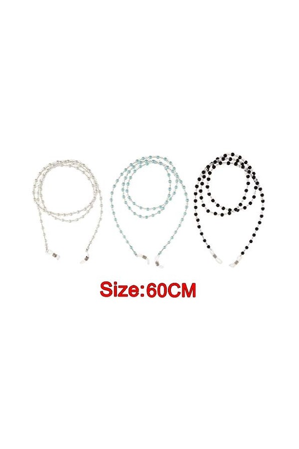 Gazechimp Lot de 3 Couleurs Chaînes Cordon à Lunettes Lanière de Cou Collier Porte-Lunettes de Lecture Soleil 60cm