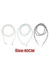 Gazechimp Lot de 3 Couleurs Chaînes Cordon à Lunettes Lanière de Cou Collier Porte-Lunettes de Lecture Soleil 60cm
