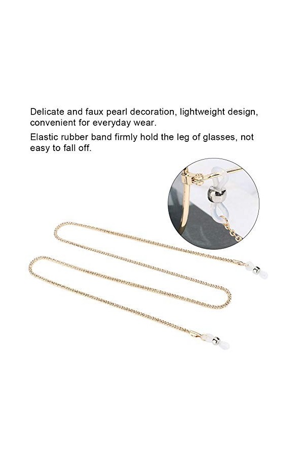 Chaîne de Lunettes Antidérapante Lunettes de Soleil Bracelet en Alliage Lunettes de Lunettes Chaîne de Lecture Bracelet Or