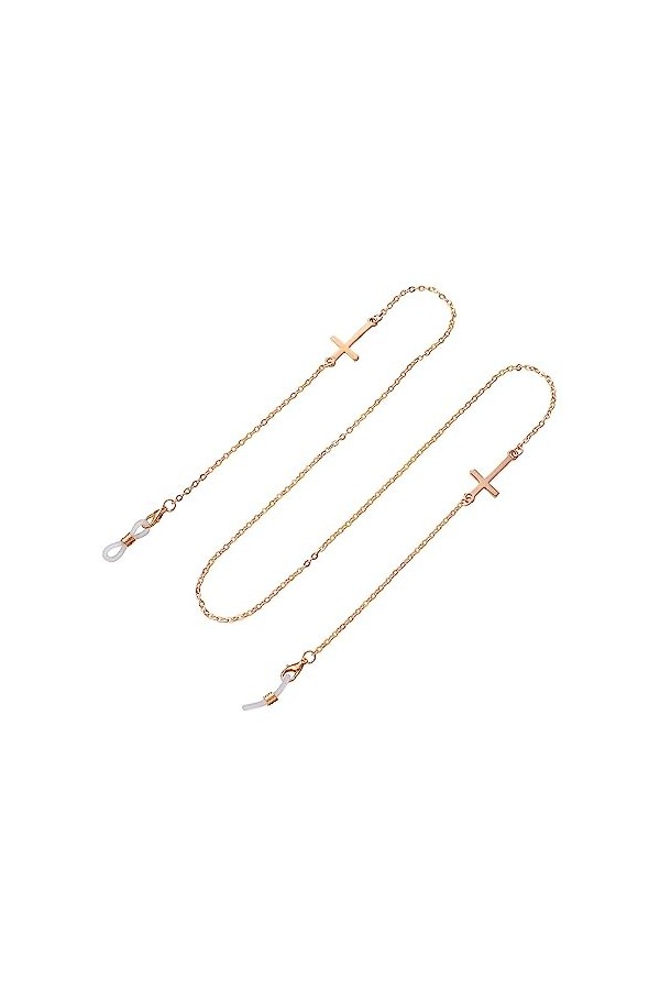 SOONHUA Chaîne de lunettes pour homme et femme, sangle de fixation de lunettes de soleil en alliage, plumes, porte-lunettes d