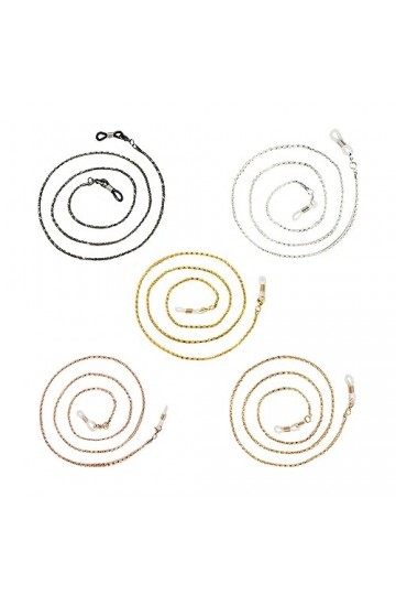 TAFACE Chaîne De Lunettes De Sport 5 Pièces, Porte-Lunettes, Garniture Daccessoires Pour Lunettes, Sangle De Lunettes En Mét