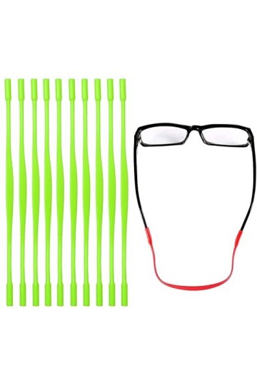 BOBOZHONG Sangle de Lunettes, 10 pièces Sangle de Lunettes en Silicone Retenue de Lunettes Sports Lunettes élastiques antidér